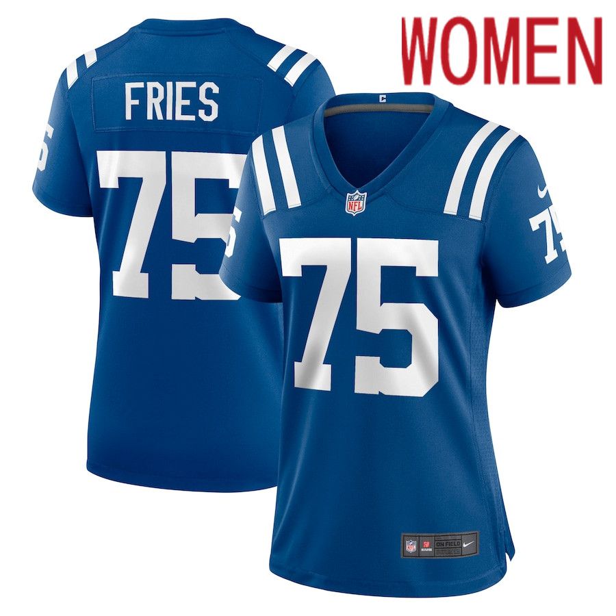 Women Indianapolis Colts #75 Will Fries Nike Royal Game NFL Jersey->women nfl jersey->Women Jersey